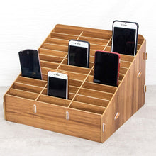 Load image into Gallery viewer, D-86 Office Conference Classroom Mobile Phone Storage Box, Style:, 12 Grids (Walnut), 12 Grids (Oak), 12 Grids (Black Oak), 24 Grids (Walnut), 24 Grids (Black Oak), 36 Grids (Walnut), 36 Grids (Oak), 36 Grids (Black Oak), 48 Grids (Walnut), 48 Grids (O...