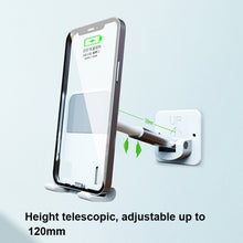 Load image into Gallery viewer, 2 PCS T11 Wall Paste Mobile Phone Bracket Foldable Lift Bathroom Kitchen Wall Bracket, Black, White