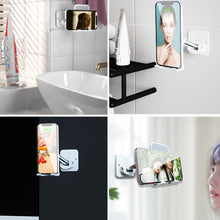 Load image into Gallery viewer, 2 PCS T11 Wall Paste Mobile Phone Bracket Foldable Lift Bathroom Kitchen Wall Bracket, Black, White