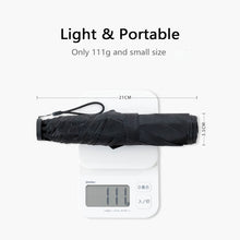 Load image into Gallery viewer, PARACHASE Carbon Fiber Light Portable Small Clever Black Glue Sunscreen Anti-UV Sun Umbrella, Black, Navy, Khaki