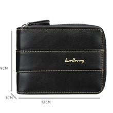Load image into Gallery viewer, Baellerry Men Short Wallet Buckle Multi-card Coin Purse Tri-fold Zip Wallet, Black, Light-coffee, Dark Coffee