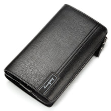 Load image into Gallery viewer, Baellerry Men PU Leather Clutch Business Casual  Lychee Pattern Zipper Wallet, Black, Brown