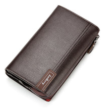 Load image into Gallery viewer, Baellerry Men PU Leather Clutch Business Casual  Lychee Pattern Zipper Wallet, Black, Brown