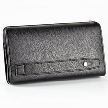 Load image into Gallery viewer, Baellerry Men PU Leather Clutch Business Casual  Lychee Pattern Zipper Wallet, Black, Brown