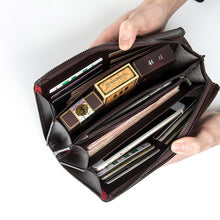 Load image into Gallery viewer, Baellerry Men PU Leather Clutch Business Casual  Lychee Pattern Zipper Wallet, Black, Brown