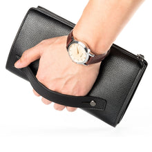 Load image into Gallery viewer, Baellerry Men PU Leather Clutch Business Casual  Lychee Pattern Zipper Wallet, Black, Brown