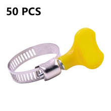 Load image into Gallery viewer, 50 PCS Plastic Handle Stainless Steel Throat Clamp Buckle Water Pipe Clamp, Plastic Pipe Clamp