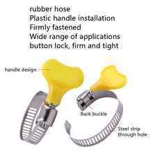 Load image into Gallery viewer, 50 PCS Plastic Handle Stainless Steel Throat Clamp Buckle Water Pipe Clamp, Plastic Pipe Clamp