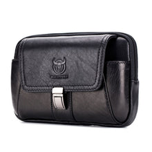 Load image into Gallery viewer, BULL CAPTAIN Multifunctional Leather Mobile Phone Small Waist Bag For Men, Horizontal Brown, Horizontal Black, Vertical Brown, Vertical Black