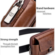 Load image into Gallery viewer, BULL CAPTAIN Multifunctional Leather Mobile Phone Small Waist Bag For Men, Horizontal Brown, Horizontal Black, Vertical Brown, Vertical Black