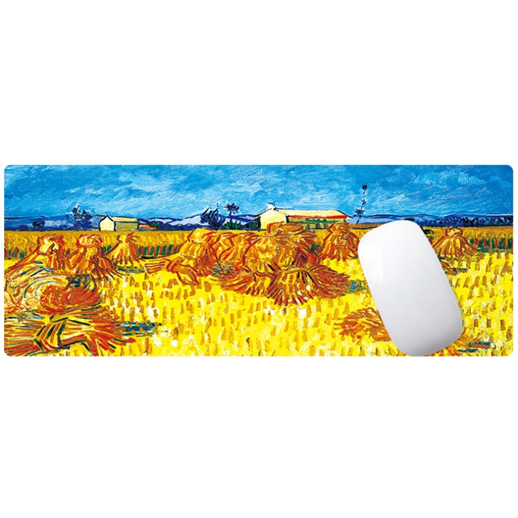 Am002 Large Oil Painting Desk Rubber Mouse Pad, 300x800x4mm Stitched Edges, 400x900x1.5mm No Stitched Edges, 400x900x3mm Stitched Edges, 400x900x2mm Stitched Edges, 300x800x2mm Stitched Edges