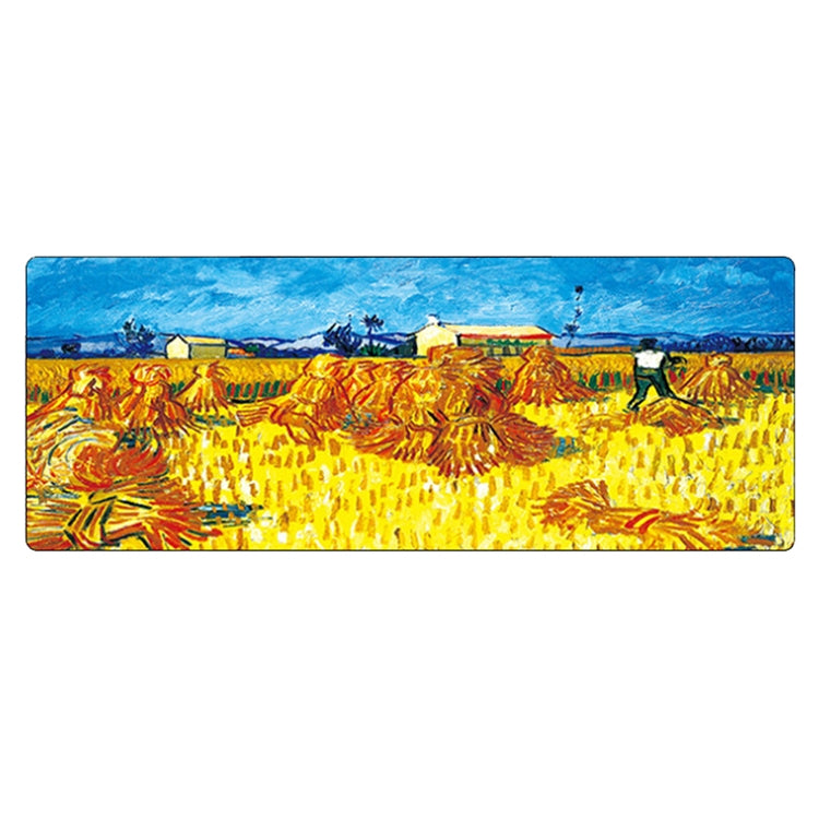 Am002 Large Oil Painting Desk Rubber Mouse Pad, 300x800x5mm Stitched Edges, 400x900x4mm Stitched Edges, 400x900x5mm Stitched Edges, 300x800x1.5mm No Stitched Edges, 300x800x3mm Stitched Edges