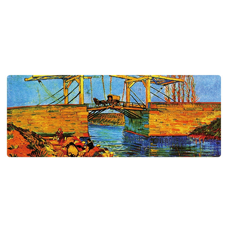 Am002 Large Oil Painting Desk Rubber Mouse Pad, 300x800x5mm Stitched Edges, 400x900x4mm Stitched Edges, 400x900x5mm Stitched Edges, 300x800x1.5mm No Stitched Edges, 300x800x3mm Stitched Edges