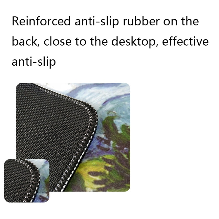 Am002 Large Oil Painting Desk Rubber Mouse Pad, 300x800x5mm Stitched Edges, 400x900x4mm Stitched Edges, 400x900x5mm Stitched Edges, 300x800x1.5mm No Stitched Edges, 300x800x3mm Stitched Edges