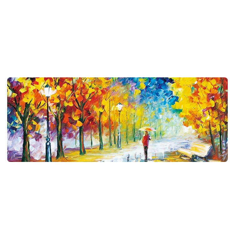 Am002 Large Oil Painting Desk Rubber Mouse Pad, 300x800x4mm Stitched Edges, 400x900x1.5mm No Stitched Edges, 400x900x3mm Stitched Edges, 400x900x2mm Stitched Edges, 300x800x2mm Stitched Edges