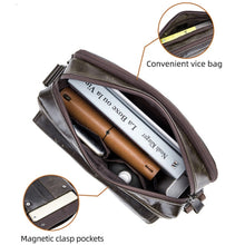 Load image into Gallery viewer, BULL CAPTAIN  Double Layer Leather One Shoulder Messenger Bag For Men, Yellow Brown, Beige, Iron Blue
