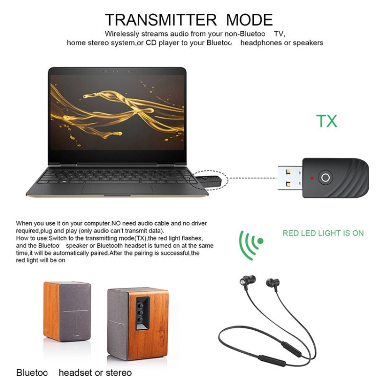Bluetooth 5.0 Wireless Audio Receiver Transmitter