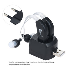 Load image into Gallery viewer, Rechargeable Hearing Aids for Seniors Personal Sound Amplifier with Charging Base,EU Plug