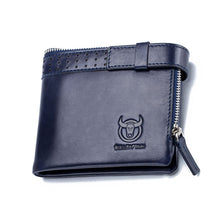 Load image into Gallery viewer, BULL CAPTAIN Anti-theft Brush Leather Wallet For Men, Blue, Black, Brown, Grey