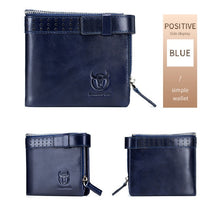 Load image into Gallery viewer, BULL CAPTAIN Anti-theft Brush Leather Wallet For Men, Blue, Black, Brown, Grey