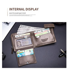 Load image into Gallery viewer, BULL CAPTAIN Anti-theft Brush Leather Wallet For Men, Blue, Black, Brown, Grey