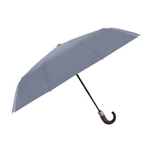 Load image into Gallery viewer, PARACHASE Solid Wood Bending Handle 10 Bone Three Fold Automatic Umbrella, Grey, Black, Navy