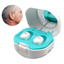 Load image into Gallery viewer, TWS On-Ear Sound Amplifier Hearing Aid with Charging Compartment, White, Black, Skin Color