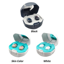 Load image into Gallery viewer, TWS On-Ear Sound Amplifier Hearing Aid with Charging Compartment, White, Black, Skin Color