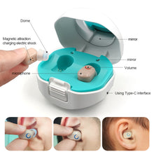 Load image into Gallery viewer, TWS On-Ear Sound Amplifier Hearing Aid with Charging Compartment, White, Black, Skin Color