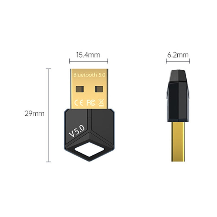 USB Bluetooth Adapter 5.0PC Computer Wireless Audio Receive Transmitter, Color: Black, M25