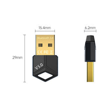 Load image into Gallery viewer, USB Bluetooth Adapter 5.0PC Computer Wireless Audio Receive Transmitter, Color: Black, M25