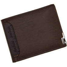 Load image into Gallery viewer, MenBense Short Fashion Leisure Iron Side Pumping Card Clip Wallet, Black, Dark Brown, Light Brown