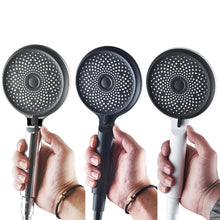 Load image into Gallery viewer, Home Handheld Silicone Supercharged Shower Nozzle, Style:, White, Black, Silver, White+Soft Tube+Space Aluminum Seat, Black+Soft Tube+Space Aluminum Seat, Silver+Soft Tube+Space Aluminum Seat