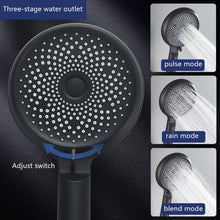 Load image into Gallery viewer, Home Handheld Silicone Supercharged Shower Nozzle, Style:, White, Black, Silver, White+Soft Tube+Space Aluminum Seat, Black+Soft Tube+Space Aluminum Seat, Silver+Soft Tube+Space Aluminum Seat