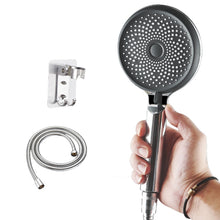 Load image into Gallery viewer, Home Handheld Silicone Supercharged Shower Nozzle, Style:, White, Black, Silver, White+Soft Tube+Space Aluminum Seat, Black+Soft Tube+Space Aluminum Seat, Silver+Soft Tube+Space Aluminum Seat