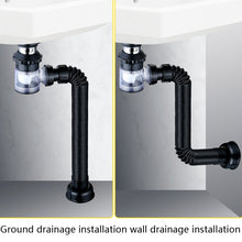 Load image into Gallery viewer, Household Deodorant Washbasin Water Pipe, Style:, A Black Flap With Basket and Overflow, B White Flap With Basket and Overflow, C Black Flap No Basket With Overflow, D White Flap No Basket With Overflow, E Black Flap Without Basket and Overflow        ...