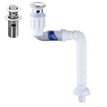 Load image into Gallery viewer, Household Deodorant Washbasin Water Pipe, Style:, A Black Flap With Basket and Overflow, B White Flap With Basket and Overflow, C Black Flap No Basket With Overflow, D White Flap No Basket With Overflow, E Black Flap Without Basket and Overflow        ...