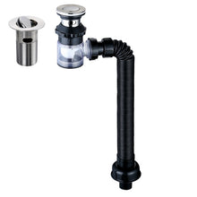 Load image into Gallery viewer, Household Deodorant Washbasin Water Pipe, Style:, A Black Flap With Basket and Overflow, B White Flap With Basket and Overflow, C Black Flap No Basket With Overflow, D White Flap No Basket With Overflow, E Black Flap Without Basket and Overflow        ...