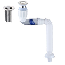 Load image into Gallery viewer, Household Deodorant Washbasin Water Pipe, Style:, A Black Flap With Basket and Overflow, B White Flap With Basket and Overflow, C Black Flap No Basket With Overflow, D White Flap No Basket With Overflow, E Black Flap Without Basket and Overflow        ...
