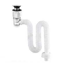 Load image into Gallery viewer, Household Deodorant Washbasin Water Pipe, Style:, A Black Flap With Basket and Overflow, B White Flap With Basket and Overflow, C Black Flap No Basket With Overflow, D White Flap No Basket With Overflow, E Black Flap Without Basket and Overflow        ...