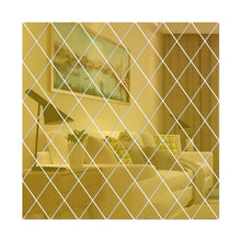 Load image into Gallery viewer, Rhombus Stitching Background Acrylic Mirror Decorative Stickers, Golden Small, Golden Medium, Golden Large, Silver Small, Silver Medium, Silver Large, Black Small, Black Medium, Black Large, Brown Small, Brown Medium, Brown Large, Blue Small, Blue Medi...