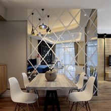Load image into Gallery viewer, Rhombus Stitching Background Acrylic Mirror Decorative Stickers, Golden Small, Golden Medium, Golden Large, Silver Small, Silver Medium, Silver Large, Black Small, Black Medium, Black Large, Brown Small, Brown Medium, Brown Large, Blue Small, Blue Medi...