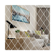 Load image into Gallery viewer, Rhombus Stitching Background Acrylic Mirror Decorative Stickers, Golden Small, Golden Medium, Golden Large, Silver Small, Silver Medium, Silver Large, Black Small, Black Medium, Black Large, Brown Small, Brown Medium, Brown Large, Blue Small, Blue Medi...