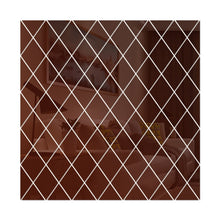 Load image into Gallery viewer, Rhombus Stitching Background Acrylic Mirror Decorative Stickers, Golden Small, Golden Medium, Golden Large, Silver Small, Silver Medium, Silver Large, Black Small, Black Medium, Black Large, Brown Small, Brown Medium, Brown Large, Blue Small, Blue Medi...