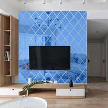 Load image into Gallery viewer, Rhombus Stitching Background Acrylic Mirror Decorative Stickers, Golden Small, Golden Medium, Golden Large, Silver Small, Silver Medium, Silver Large, Black Small, Black Medium, Black Large, Brown Small, Brown Medium, Brown Large, Blue Small, Blue Medi...