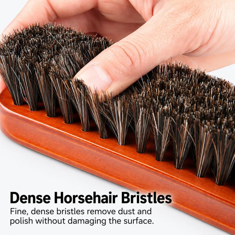 Horse Mane Shoes Brush Mahogany Brush Fur Shoes Cleaning And Dust Brush, Shoes Dust Brush
