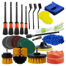 Load image into Gallery viewer, 26 PCS / Set Car Beauty Car Wash Detail Brush Electric Drill Brush Outlet Brush, 26 PCS / Set Yellow, 26 PCS / Set Red