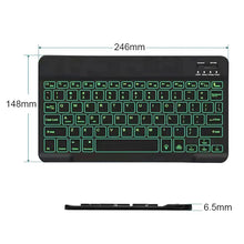 Load image into Gallery viewer, 78 Keys 10 Inch RGB Colorful Backlit Bluetooth Keyboard For Mobile Phone / Tablet, Black, White