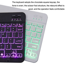 Load image into Gallery viewer, 78 Keys 10 Inch RGB Colorful Backlit Bluetooth Keyboard For Mobile Phone / Tablet, Black, White