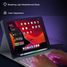 Load image into Gallery viewer, 78 Keys 10 Inch RGB Colorful Backlit Bluetooth Keyboard For Mobile Phone / Tablet, Black, White